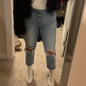 Distressed American Eagle boyfriend jeans